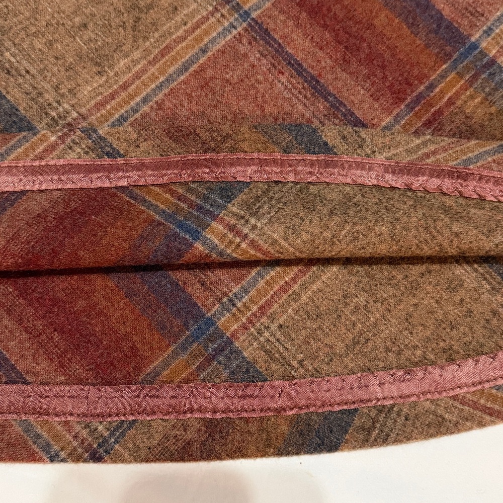 Pendleton A-Line Plaid Midi Skirt in Brown and Orange 100% Wool 6 - Picture 3 of 6